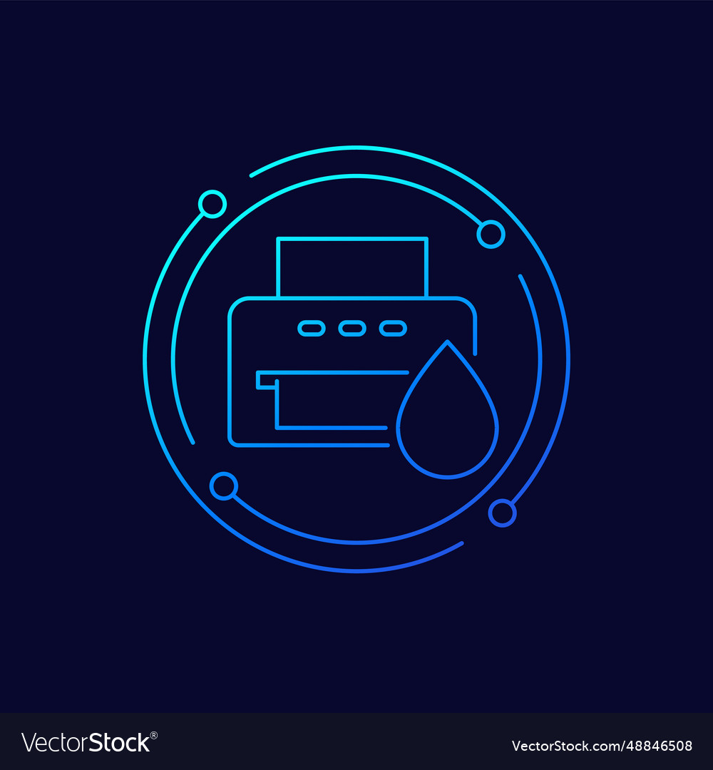 Printer ink icon linear design Royalty Free Vector Image