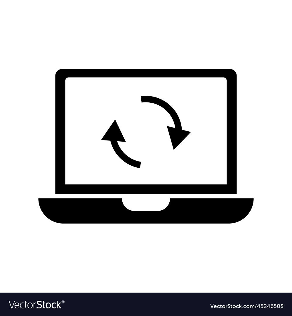 Reloading laptop or restarting the computer Vector Image Reloading laptop or restarting the computer