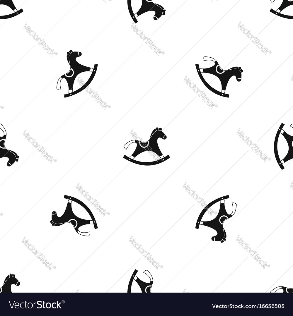 Rocking horse pattern seamless black Royalty Free Vector