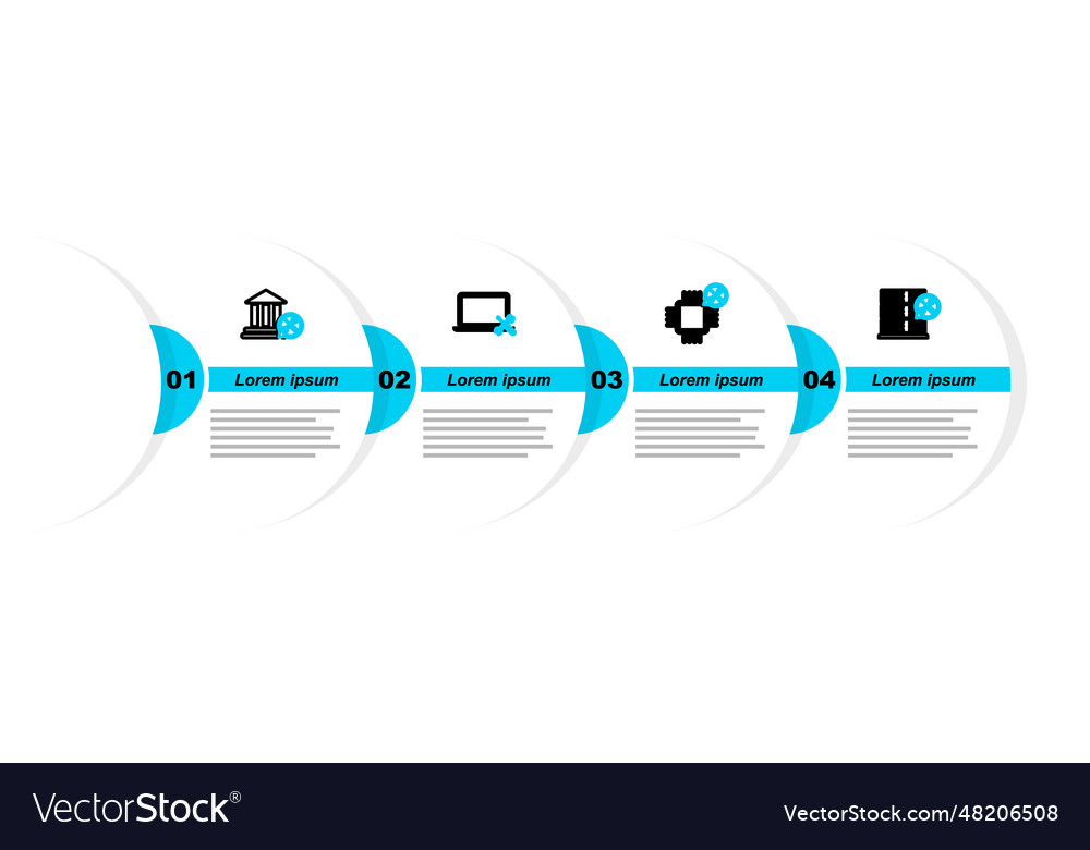 Set line database server service processor laptop vector image Set line database server service processor laptop