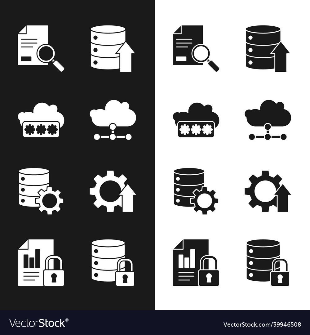 Set network cloud connection password protection vector image Set network cloud connection password protection