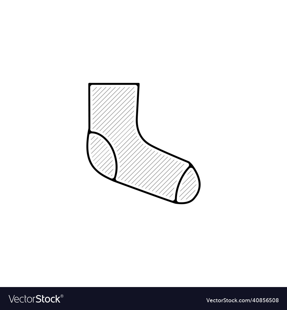 Sock line icon linear outline Vector Image Sock line icon linear outline