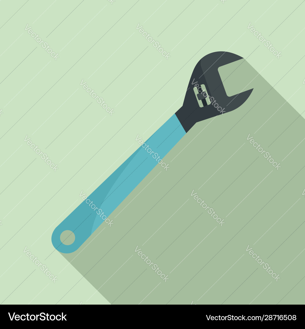 Spanner wrench icon flat style Royalty Free Vector Image