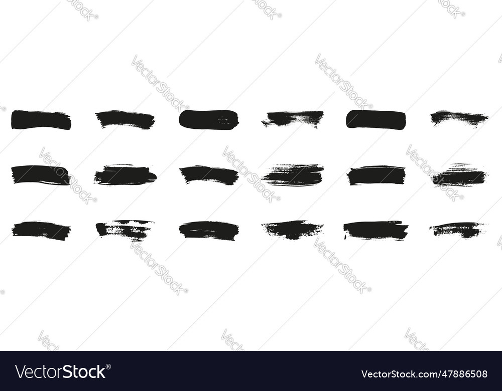 Splatter in rectangle shape set paintbrush splash vector image Splatter in rectangle shape set paintbrush splash