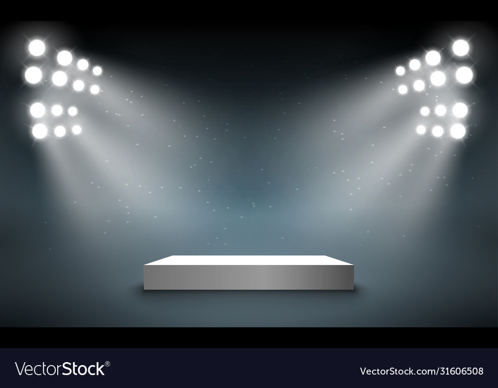 Stage podium with light presentation pedestal Vector Image