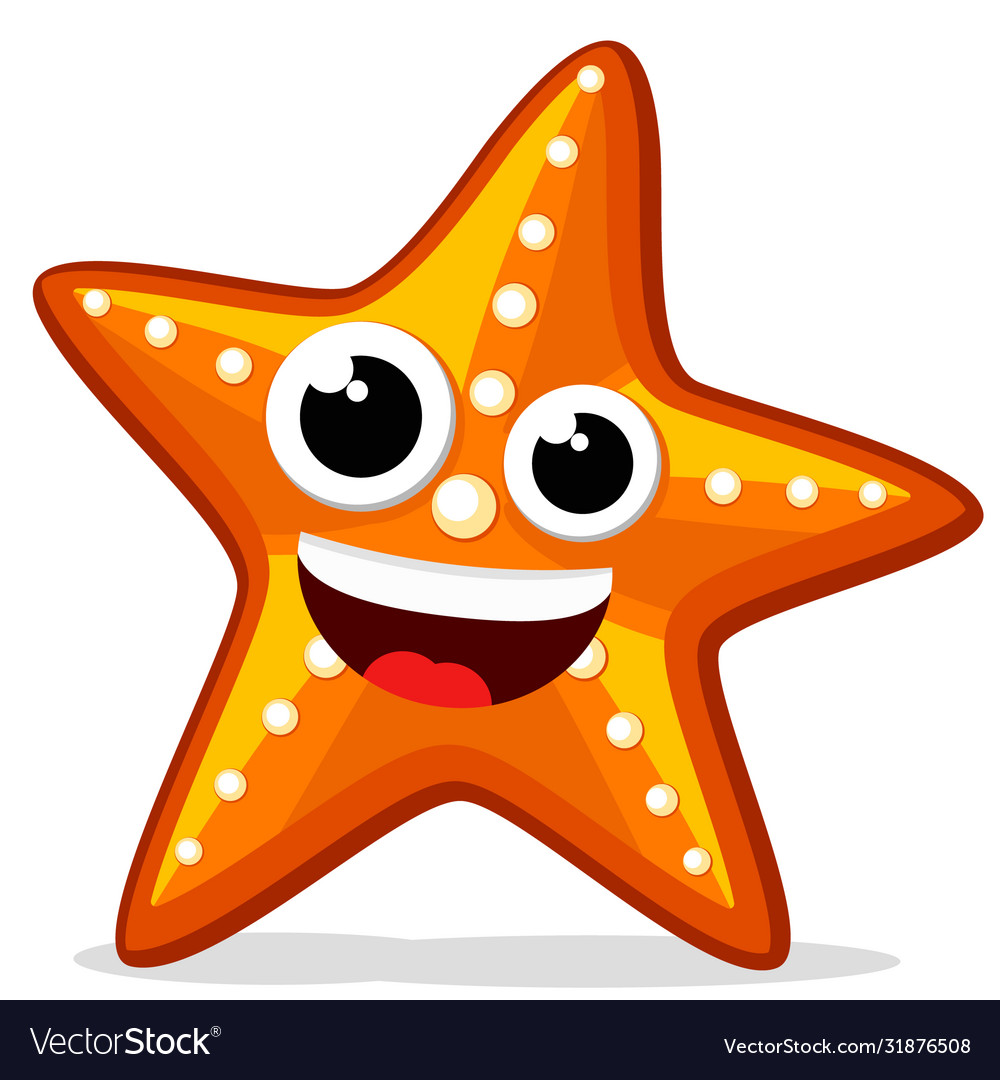 Starfish on a white background character Vector Image