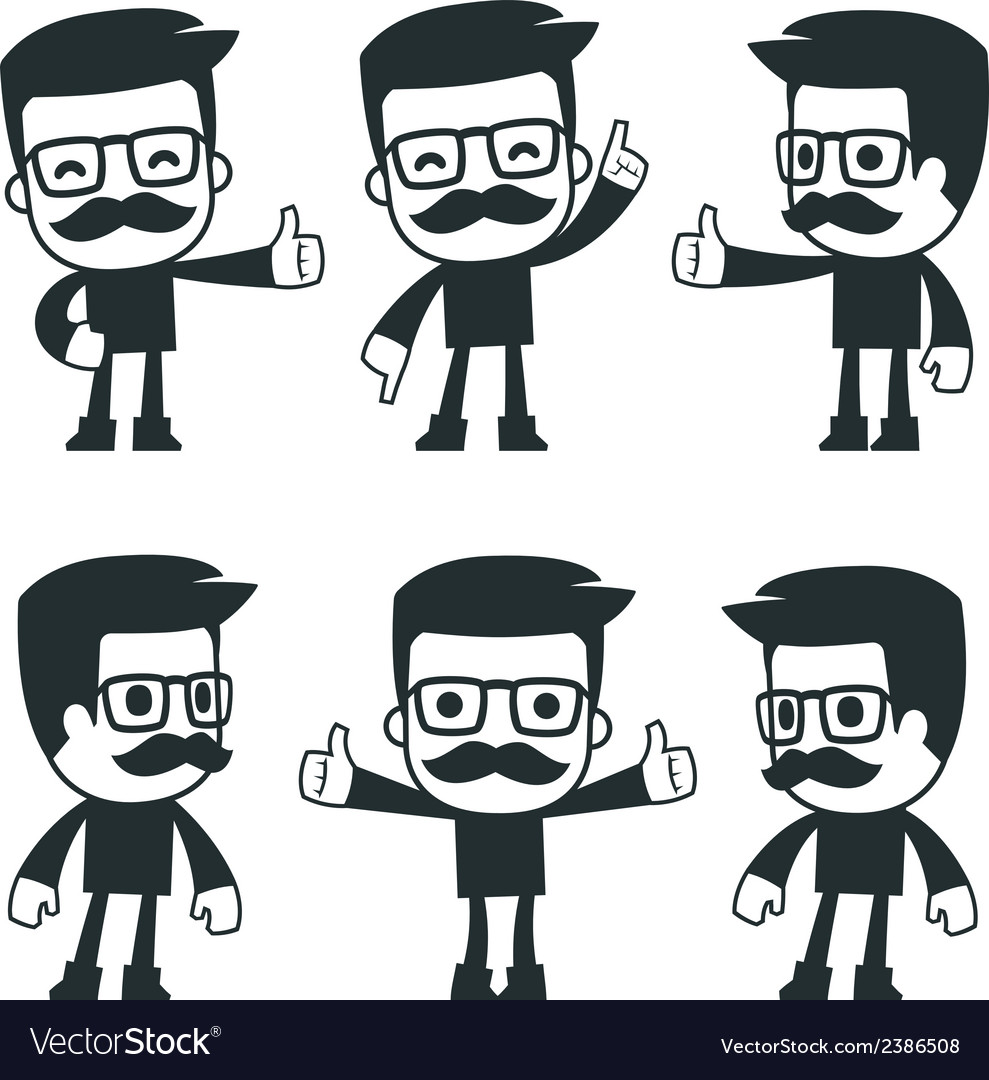 Universal characters in different poses icon