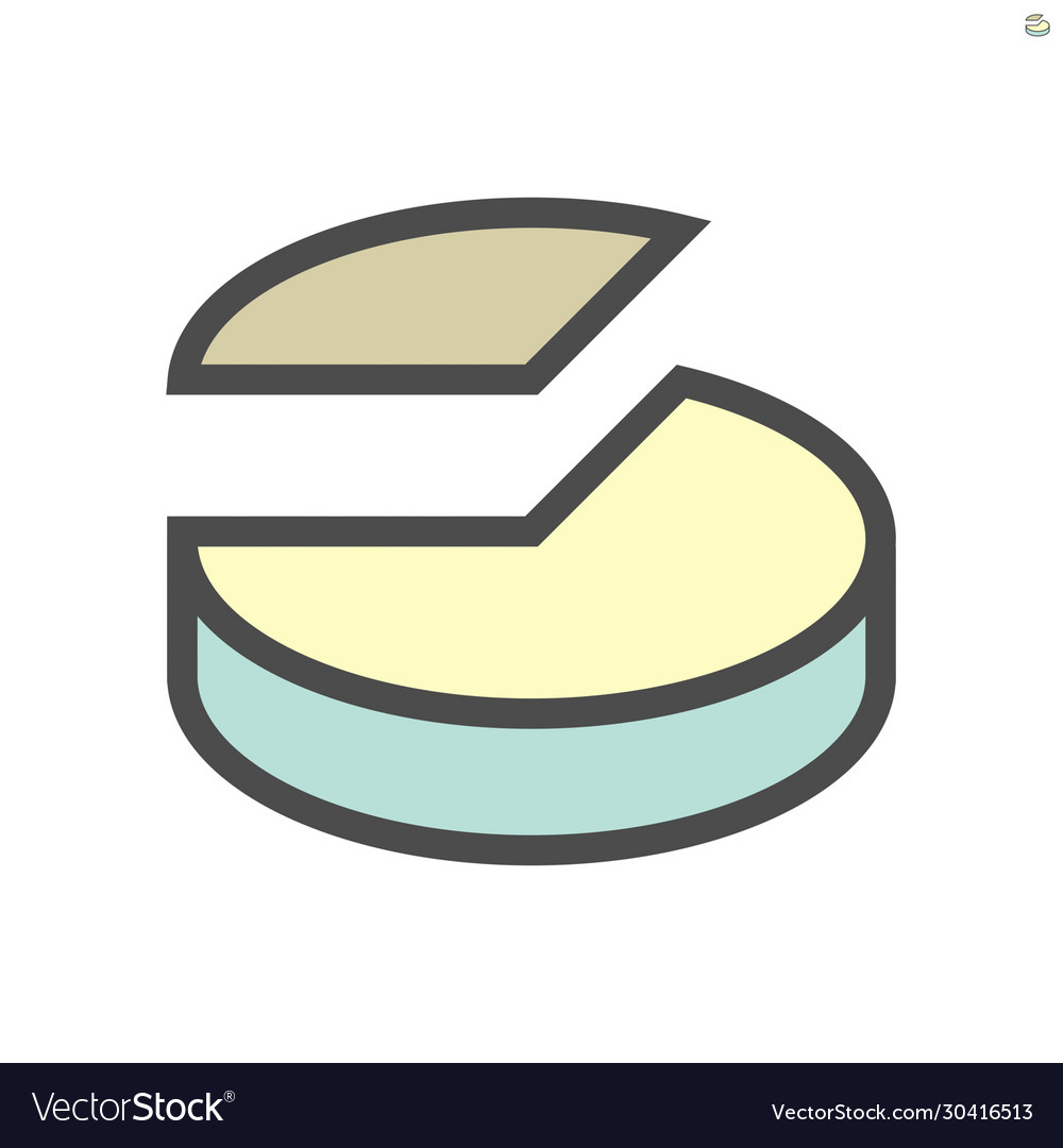 3d pie chart for statistics display icon design vector image 3d pie chart for statistics display icon design