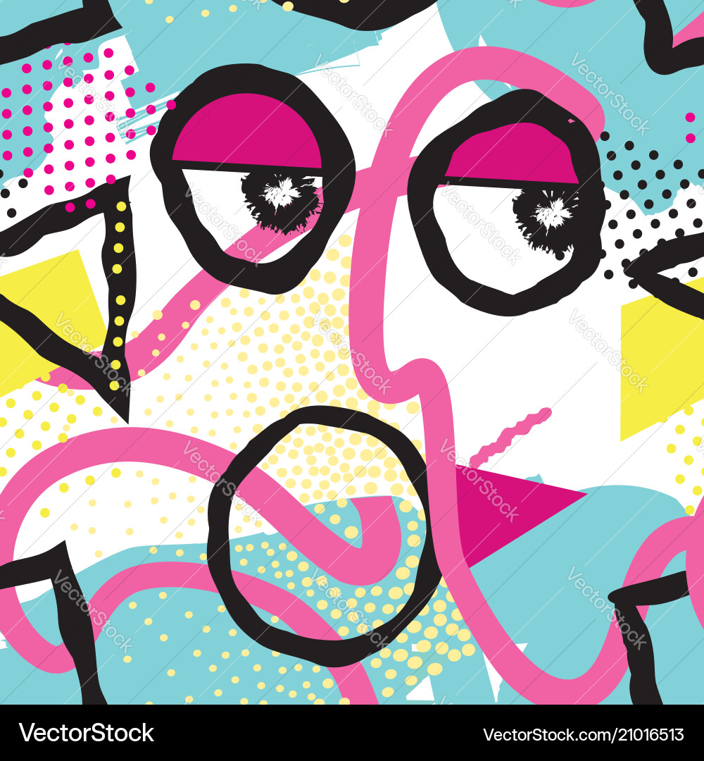 Abstract seamless pattern with blots and dots Vector Image