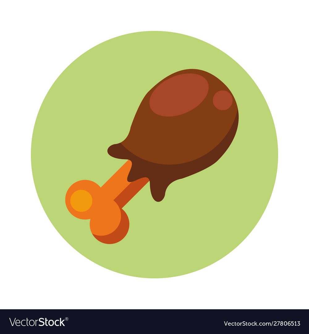 Delicious turkey thigh food icon