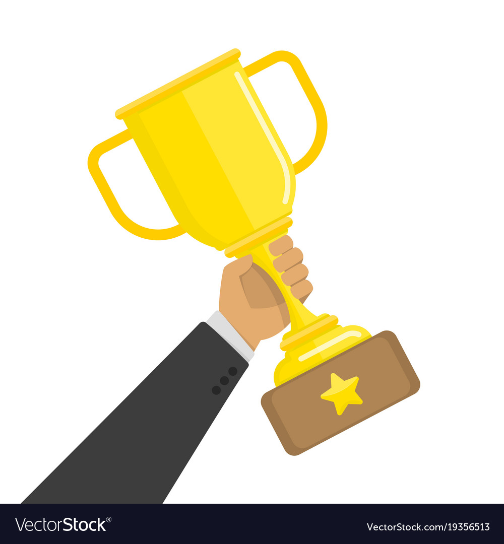 Gold cup in hand