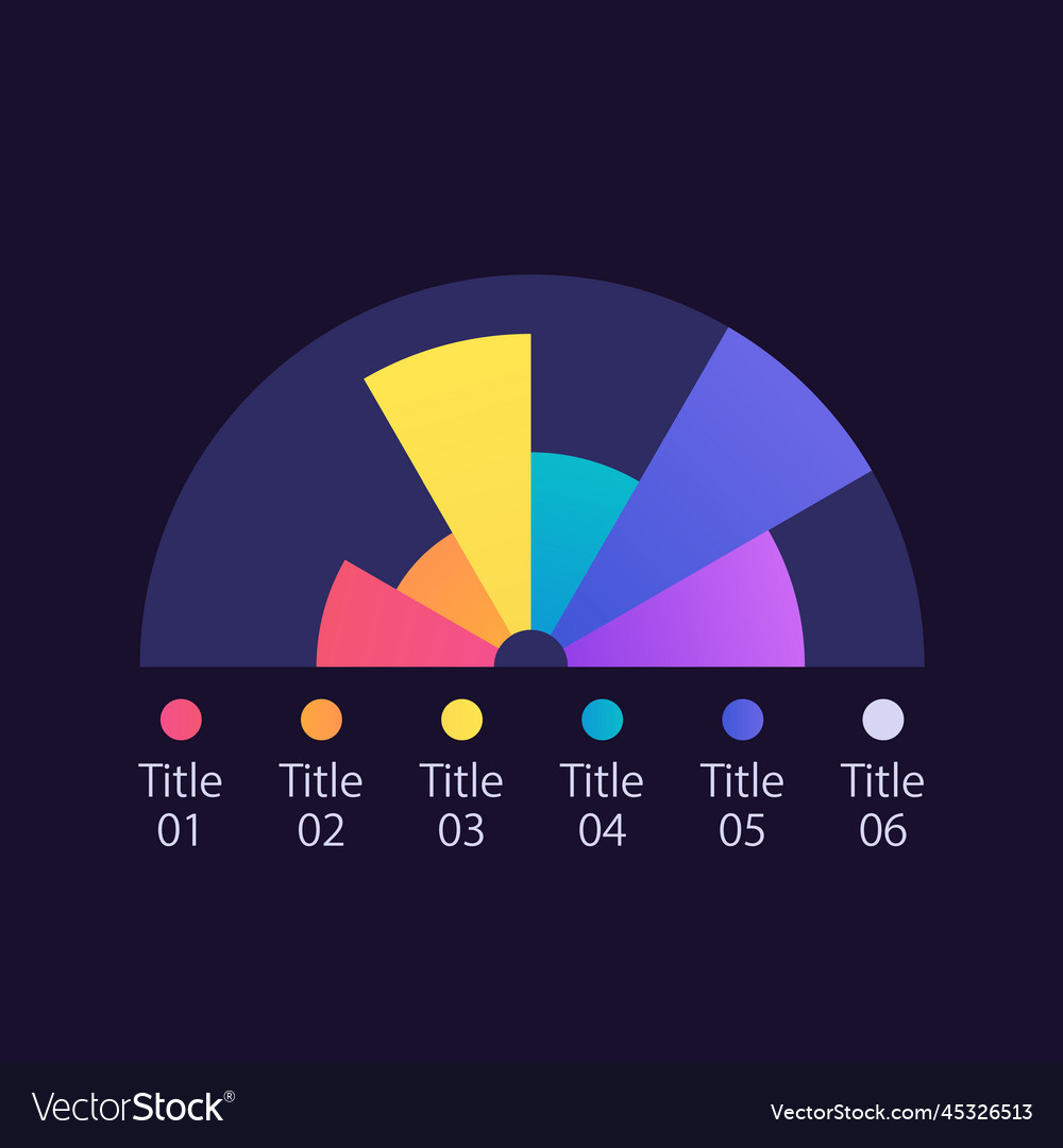 Half pie infographic chart design template Vector Image