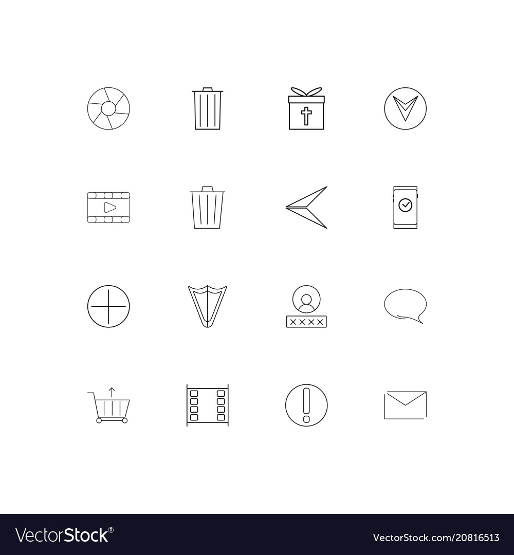 Interface linear thin icons set outlined simple