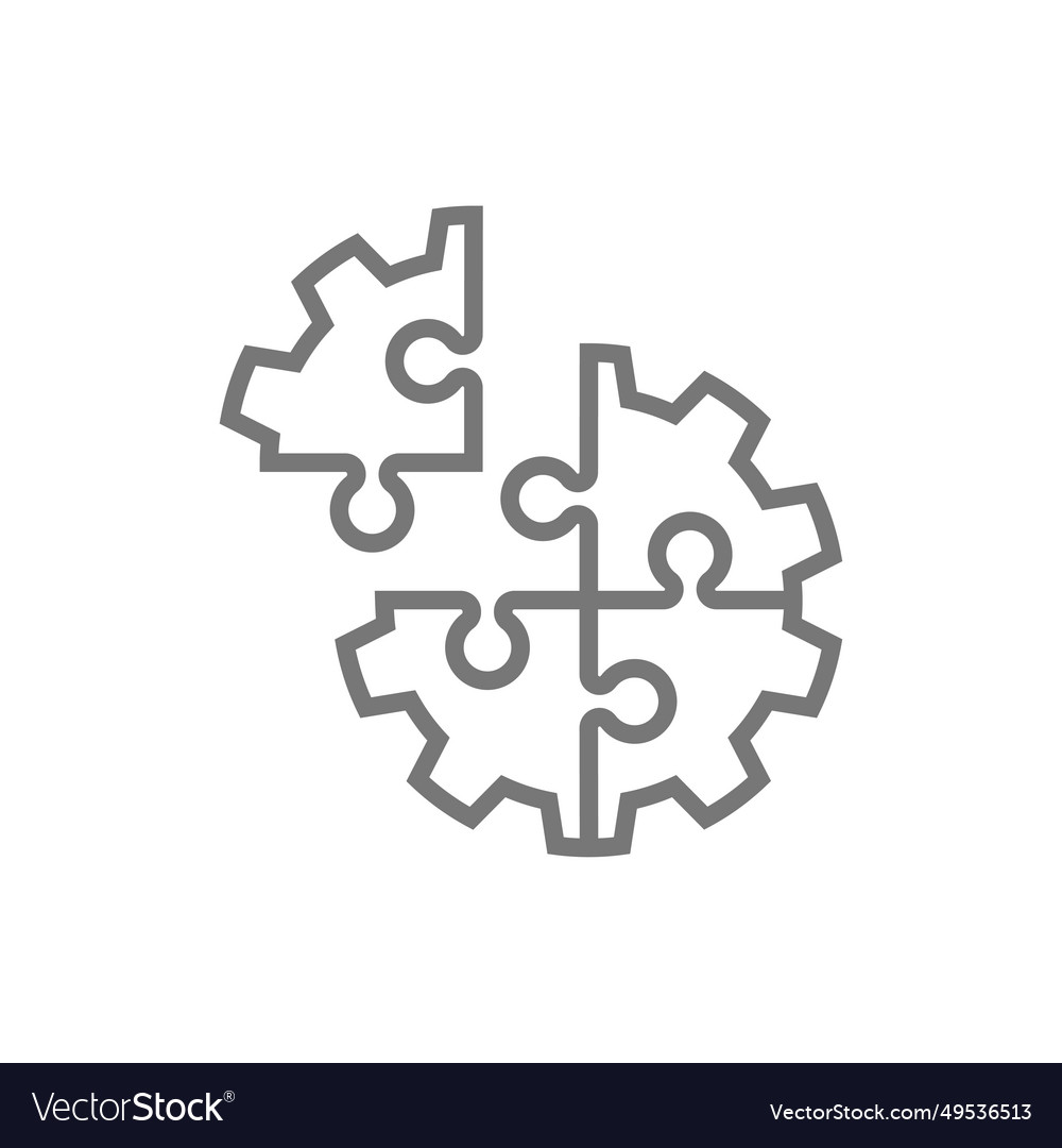 Jigsaw puzzle icon solving the problem moving