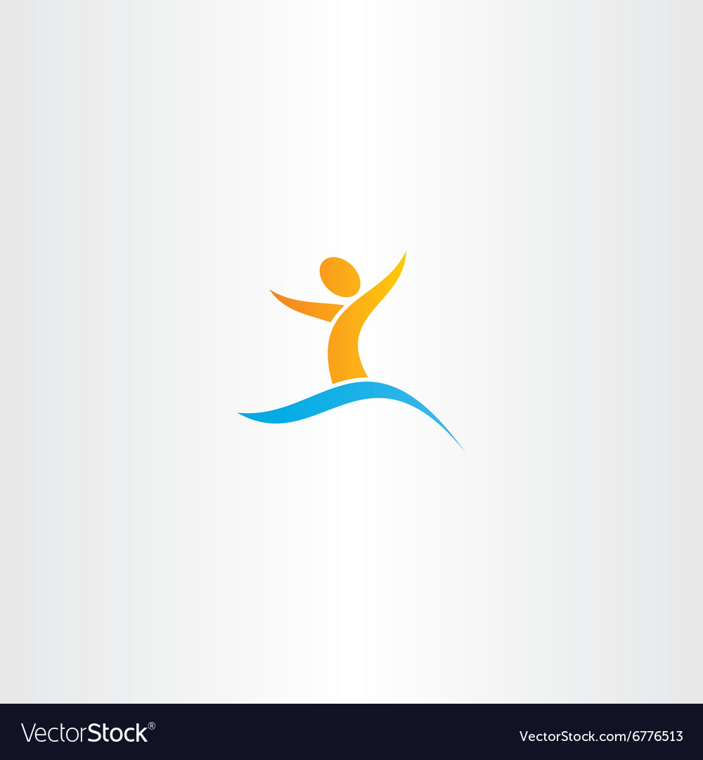 Man in water swim logo sign letter y Royalty Free Vector