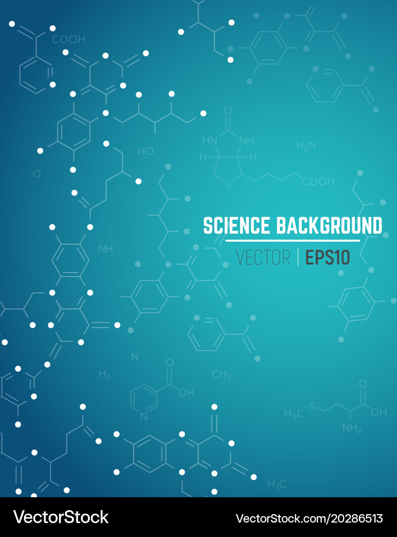Molecule blue background Royalty Free Vector Image