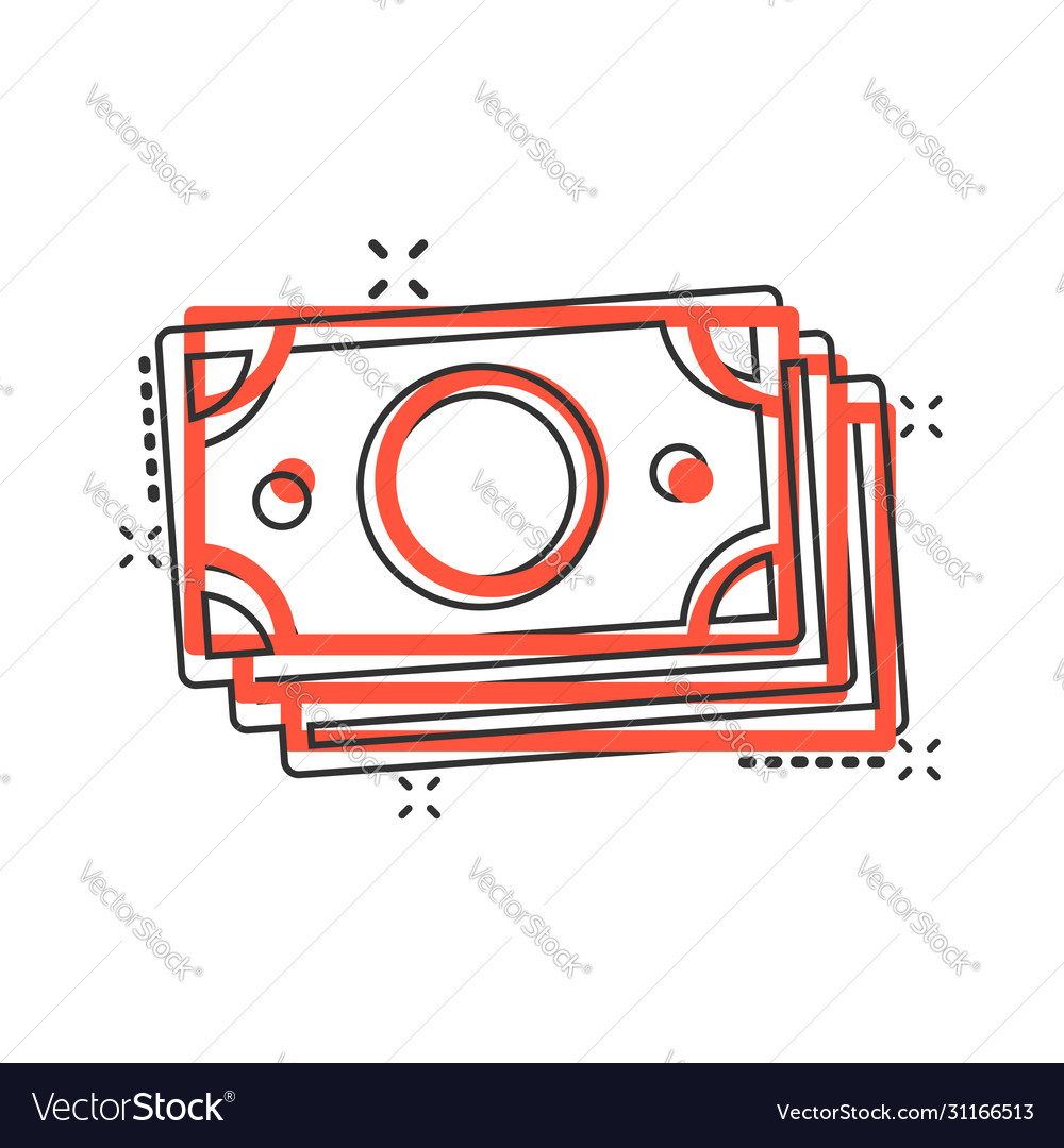 Money currency banknote icon in comic style