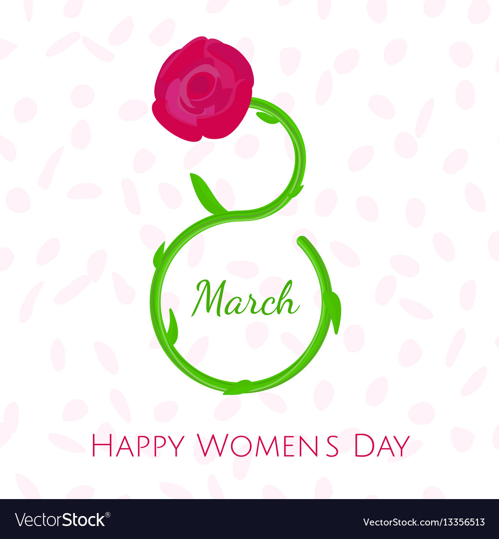 Nice Women S Day Greeting Card 8th March Vector Image 8846