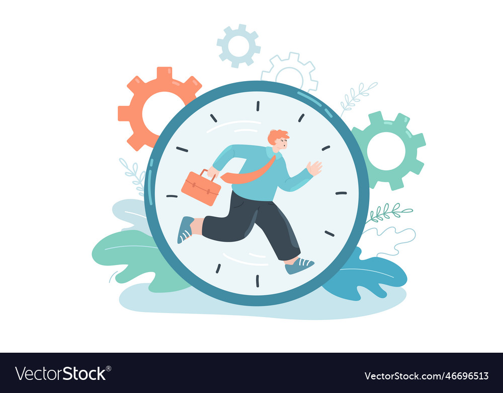 Person Running Through Clock