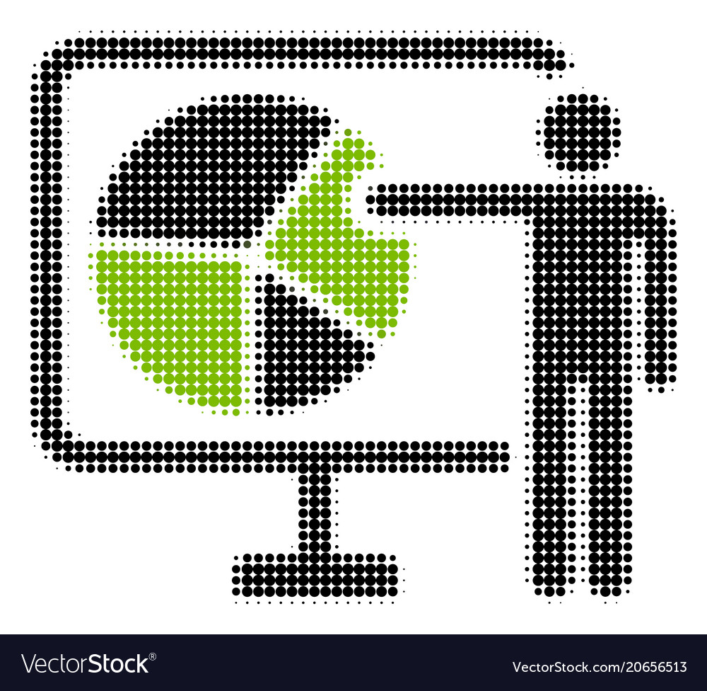 Pie chart public report halftone icon
