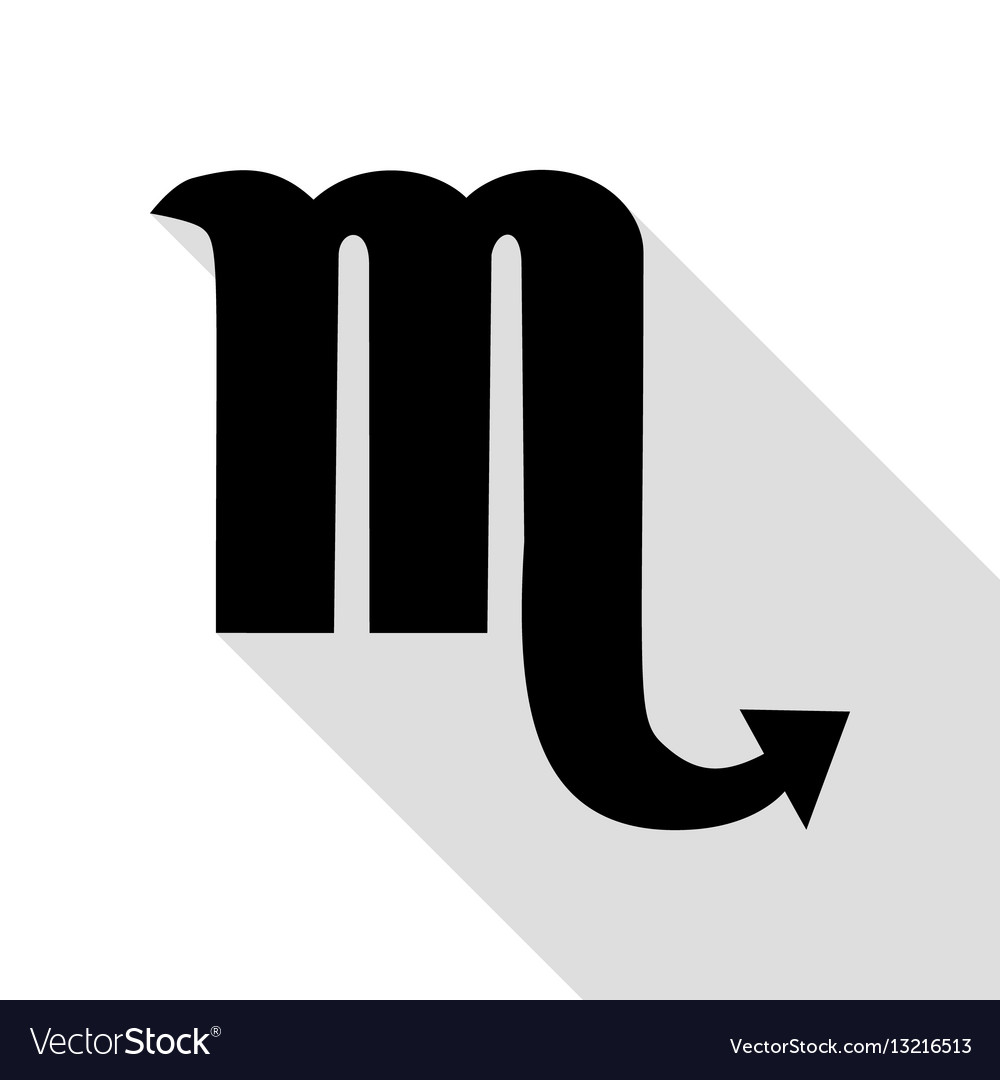 Scorpio sign black icon with flat Royalty Free Vector Image