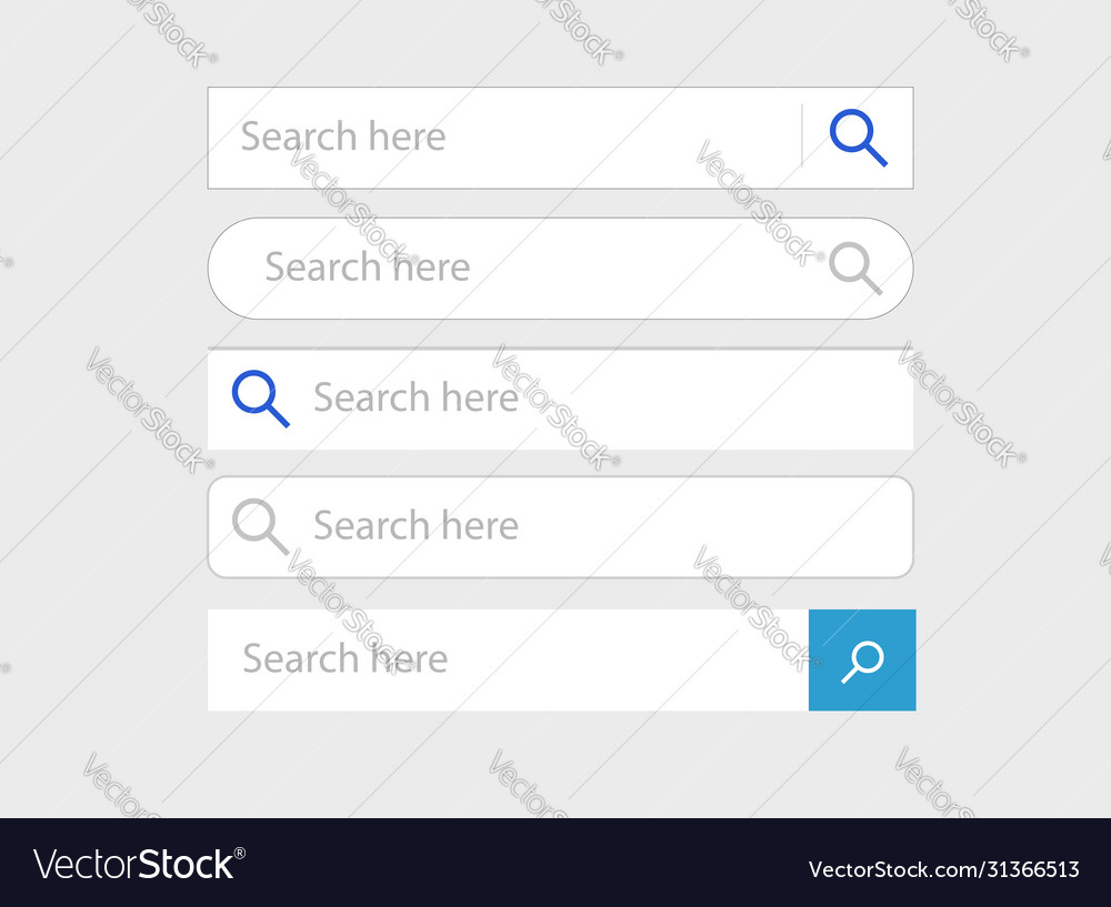 Search bar web fields interface design
