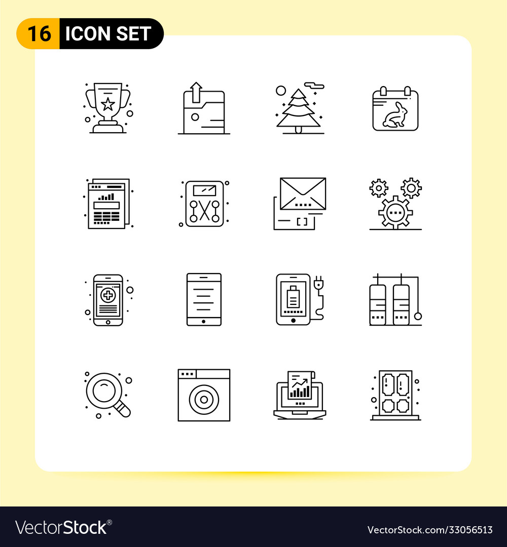 Set 16 modern ui icons symbols signs for web