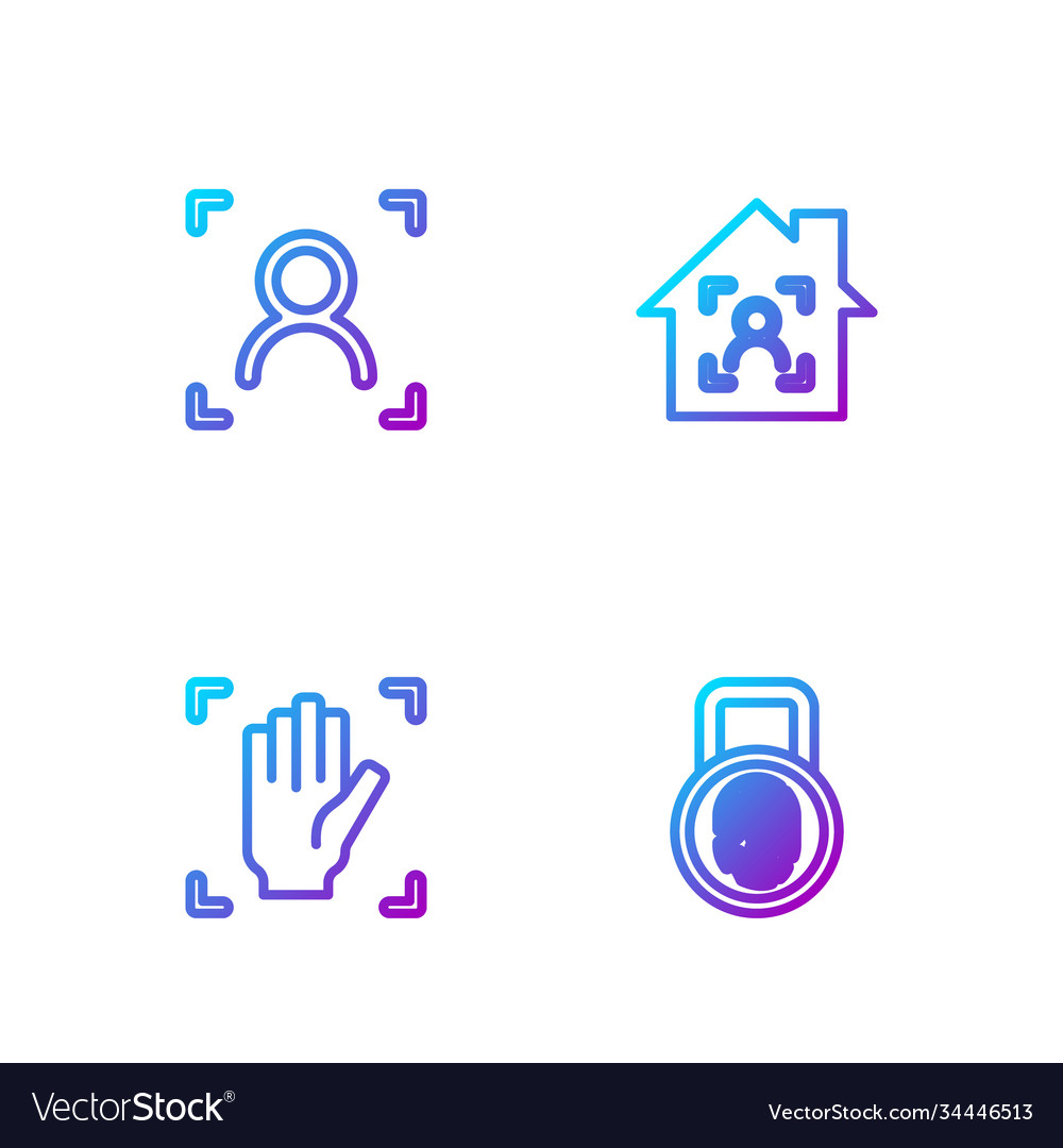 Set line fingerprint with lock palm recognition