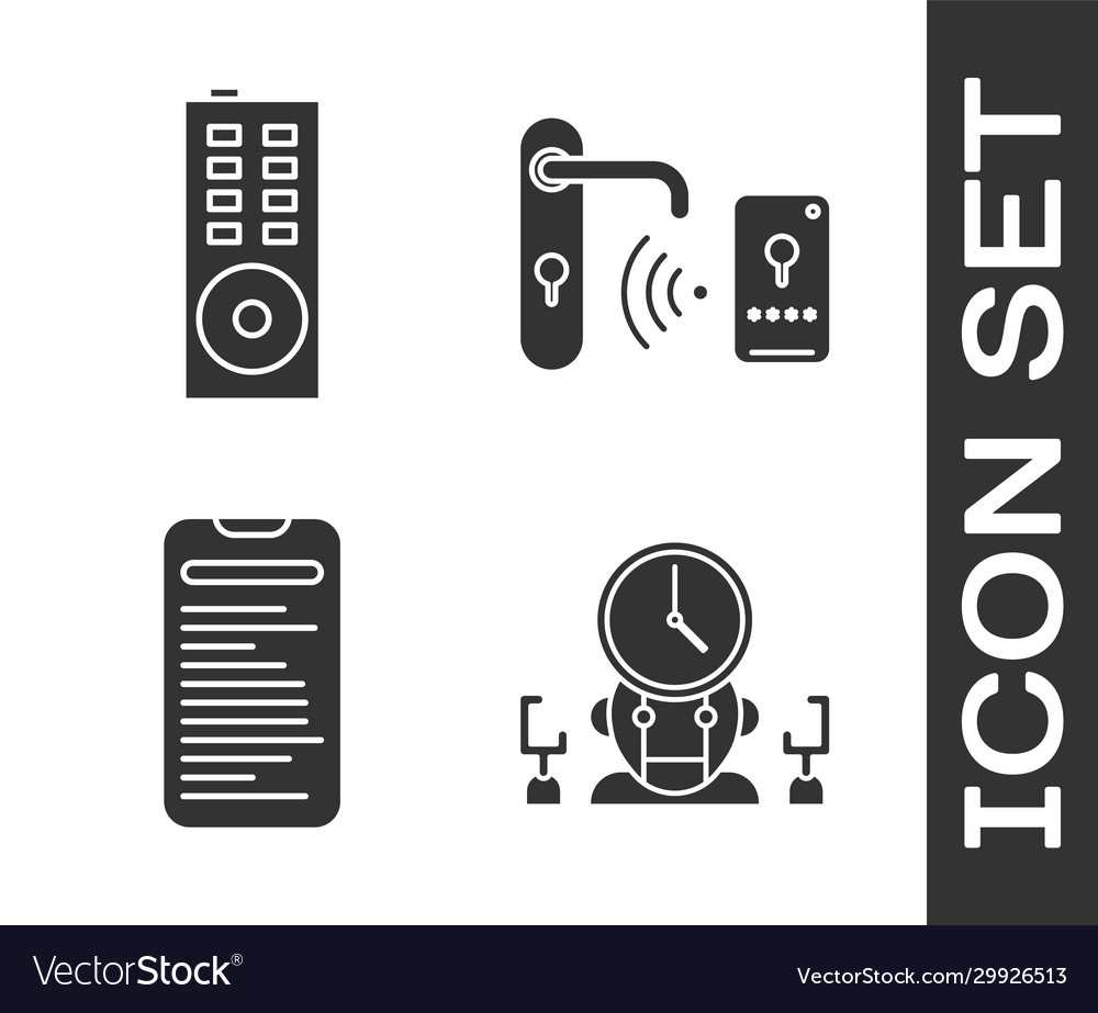 Set robot and digital time manager remote control vector image Set robot and digital time manager remote control