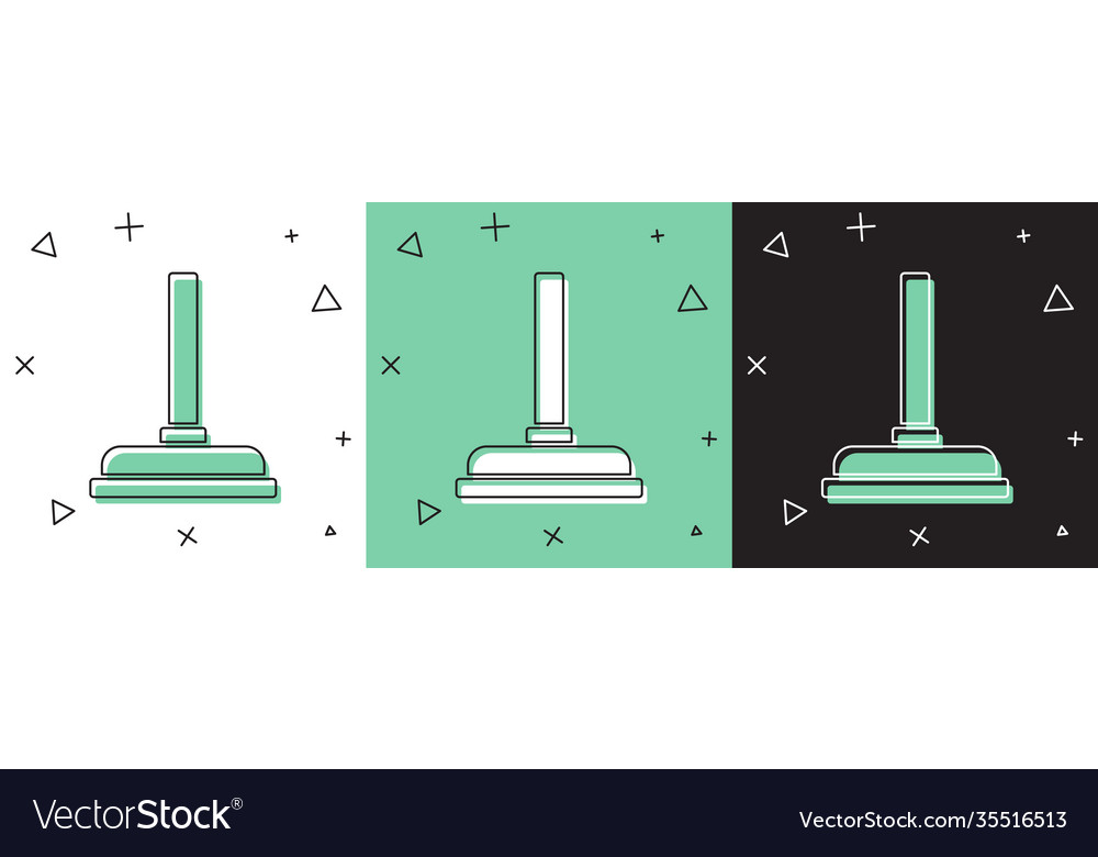 Set rubber plunger with wooden handle for pipe