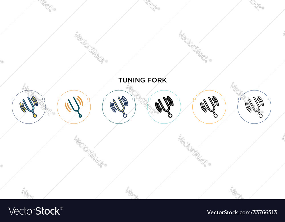Tuning fork icon in filled thin line outline