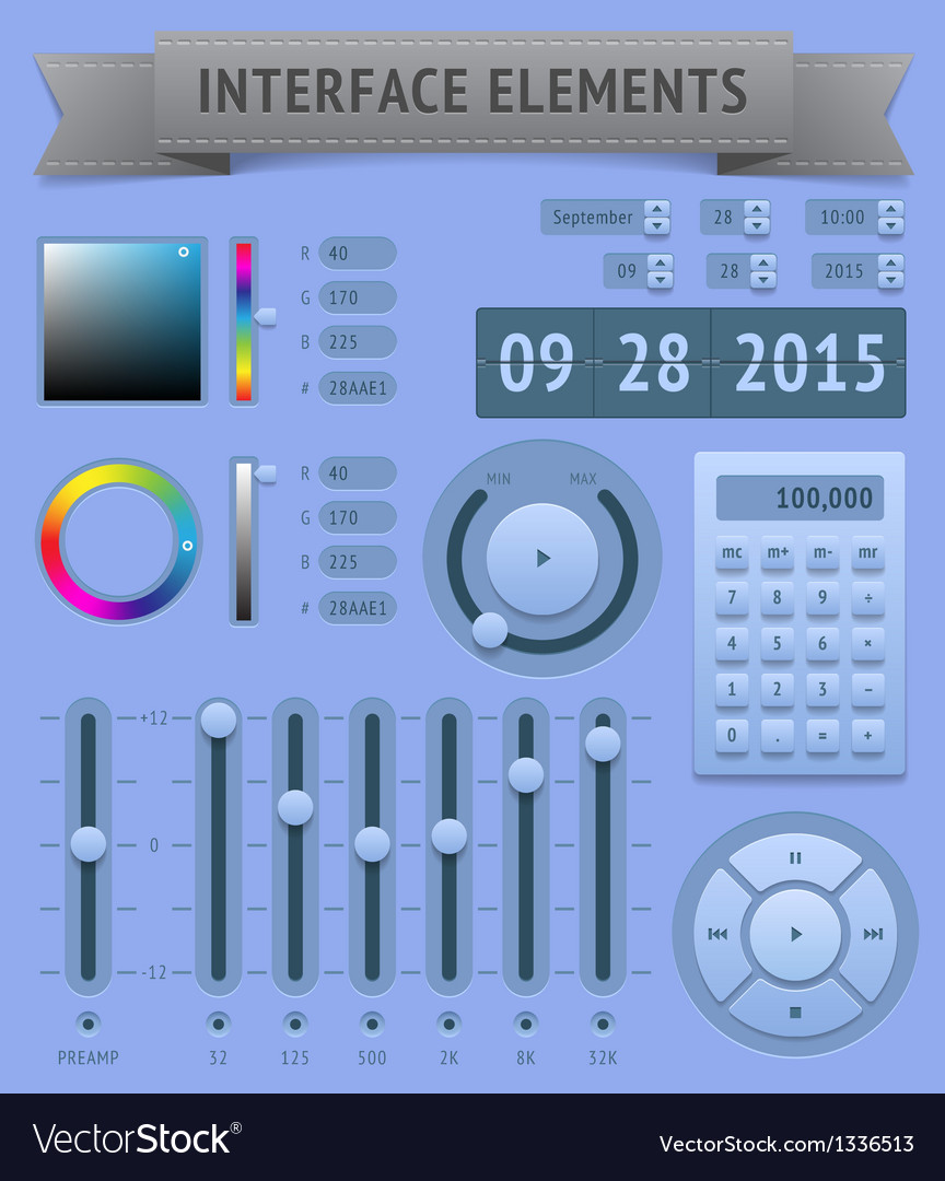 User interface elements Royalty Free Vector Image