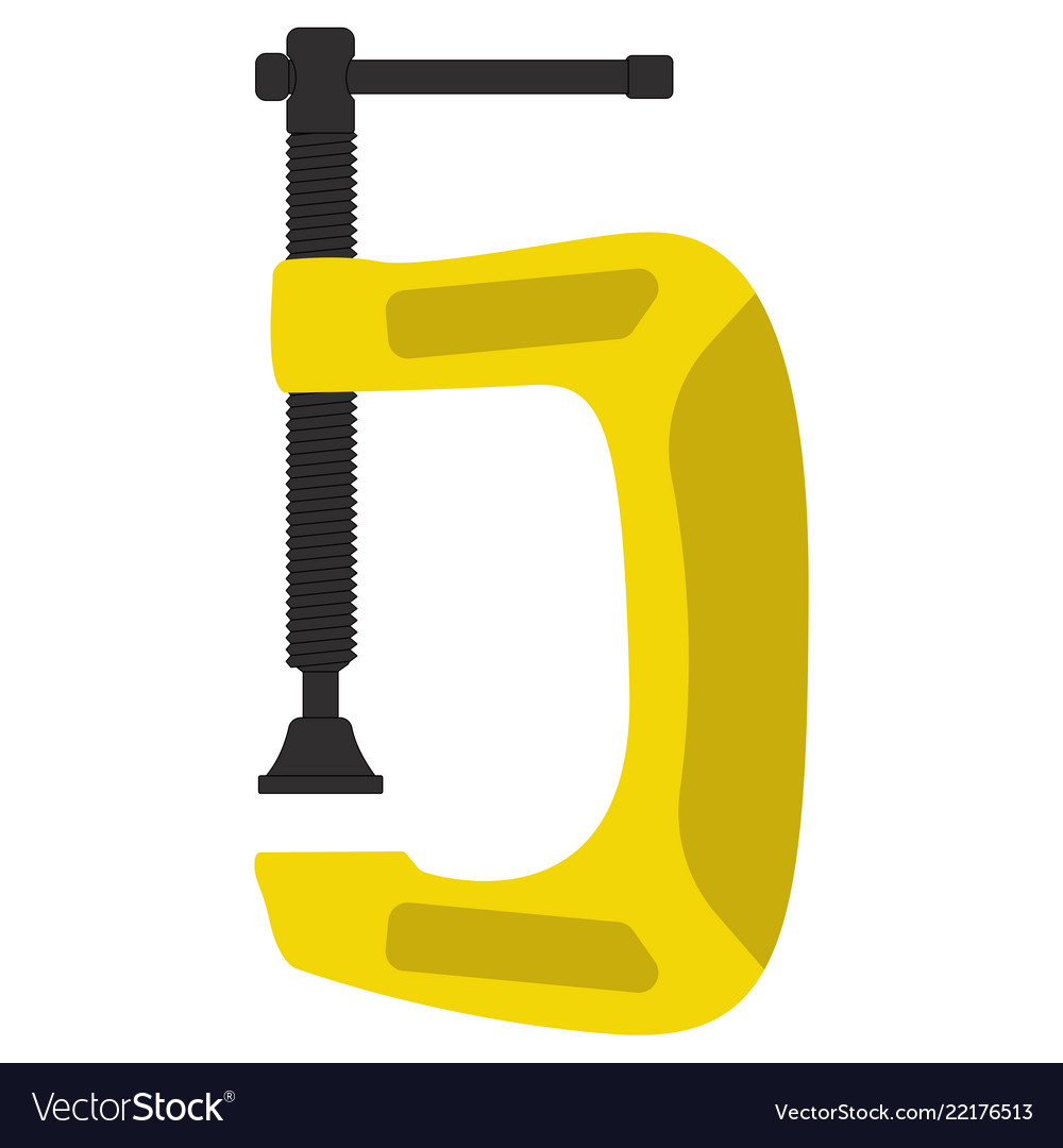 Yellow clamp Royalty Free Vector Image - VectorStock