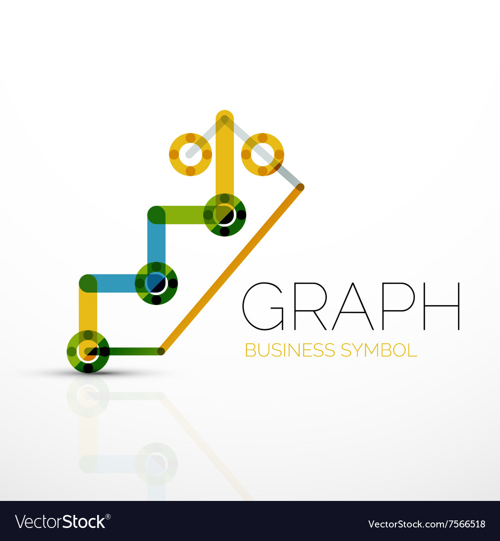Abstract logo idea linear chart or graph