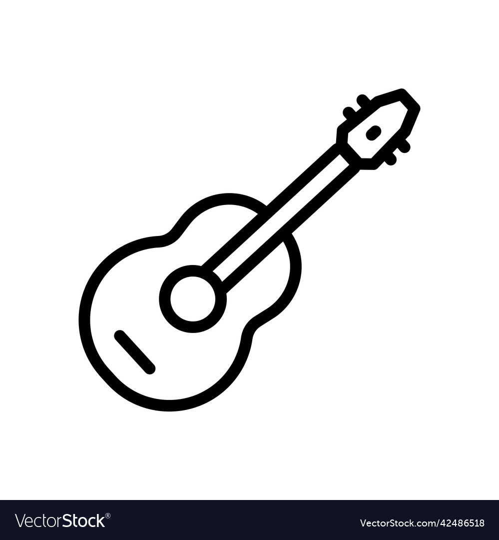 Acoustic guitar icon music instrument tone line