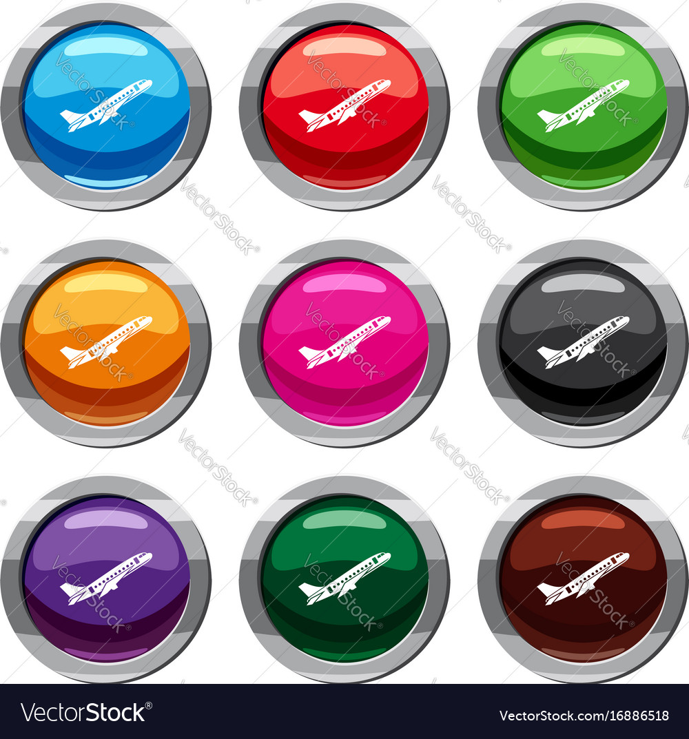 Aircraft set 9 collection Royalty Free Vector Image