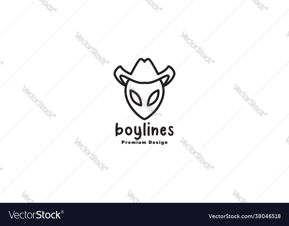 Aliens with cowboy hat logo symbol icon graphic