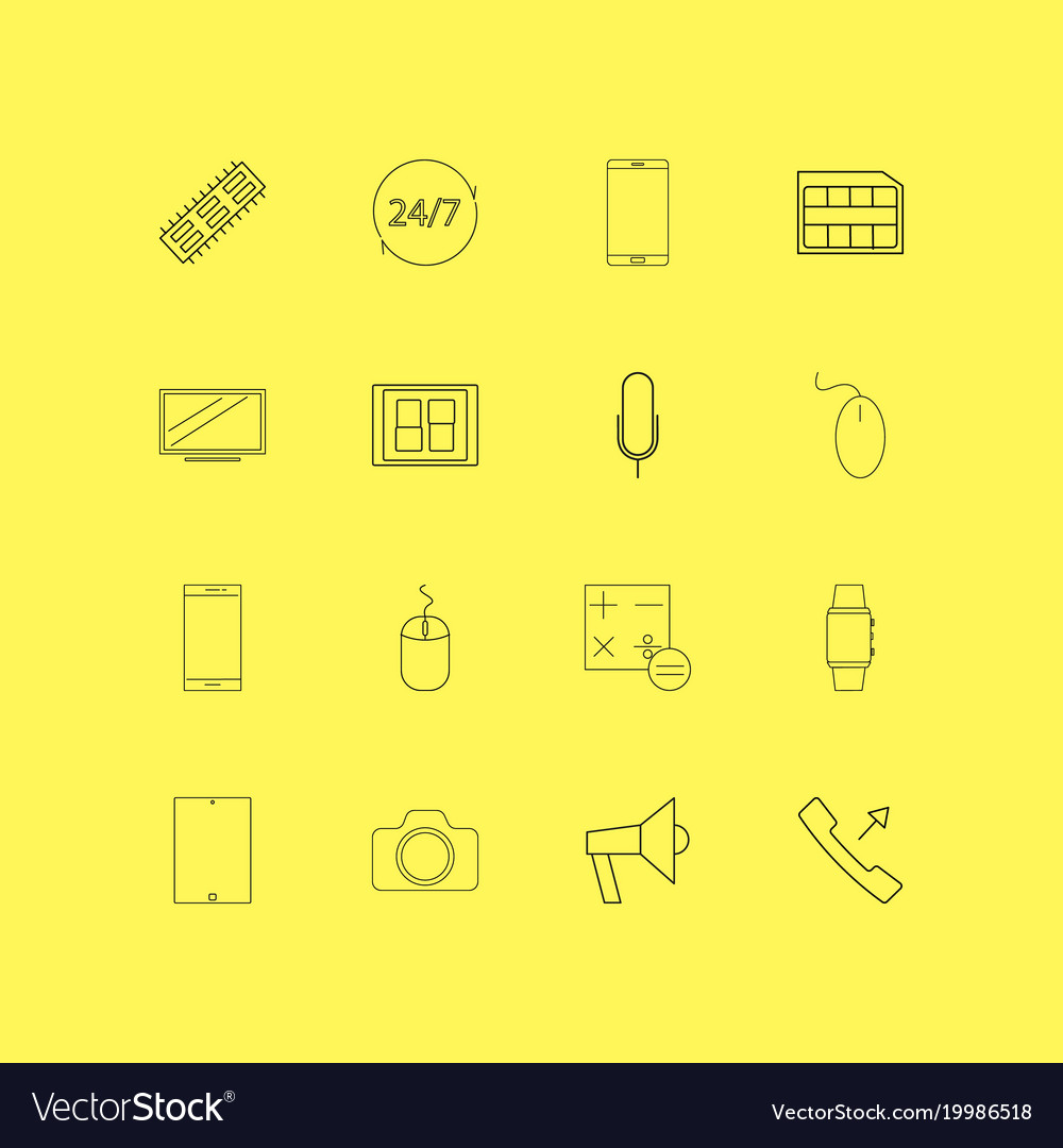 Devices linear icon set simple outline icons