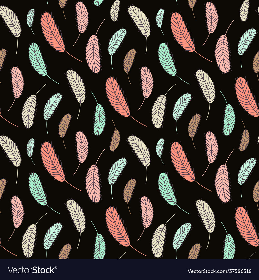 Feathers seamless pattern vector image Feathers seamless pattern