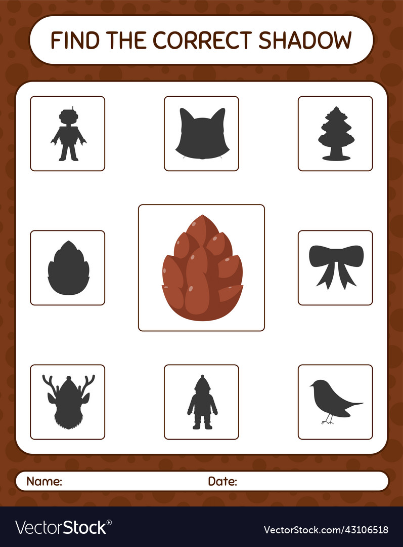 Find the correct shadows game with pine cone