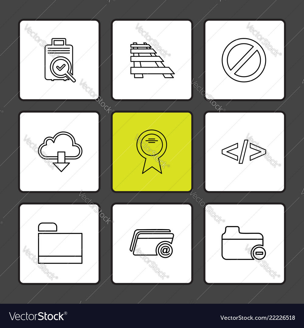 Folder files directory search code eps icons