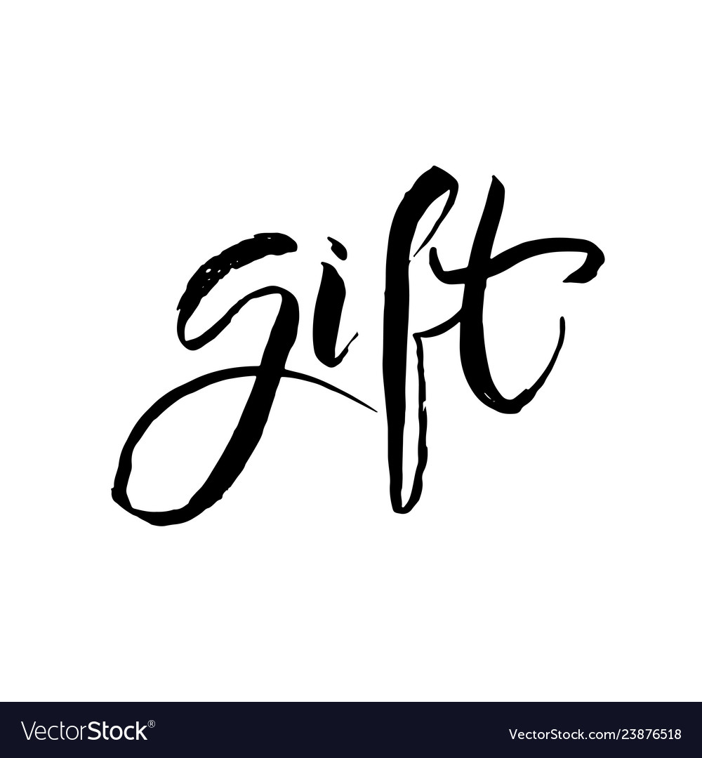 Gift Modern Brush Lettering Hand Drawn Word Vector Image gift-modern-brush-lettering-hand-drawn-word-vector-image