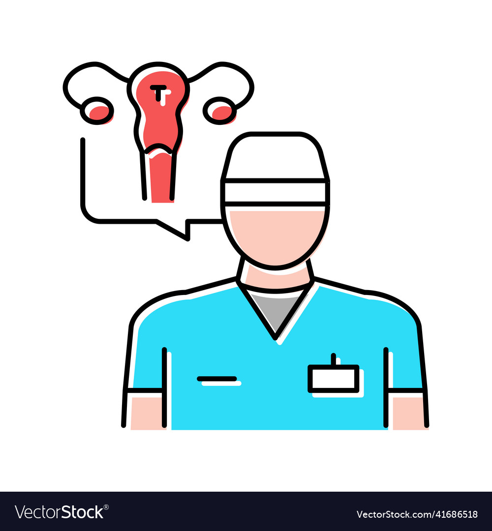 Gynecolog doctor color icon