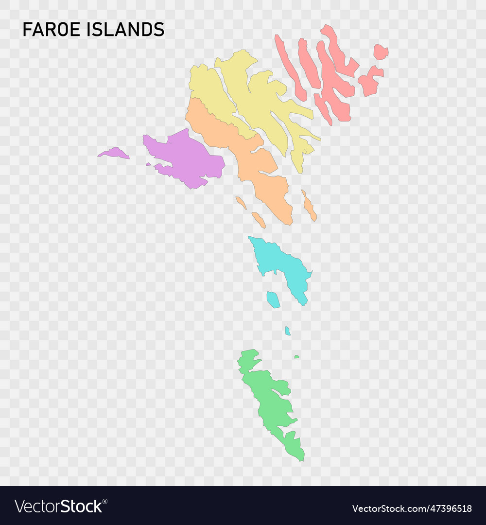 Isolated colored map of faroe islands