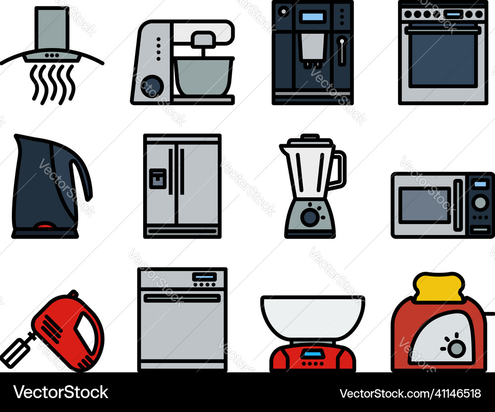 Kitchen icon set Royalty Free Vector Image - VectorStock