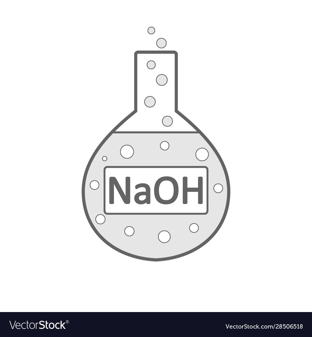 Laboratory glass with sodium hydroxide Royalty Free Vector