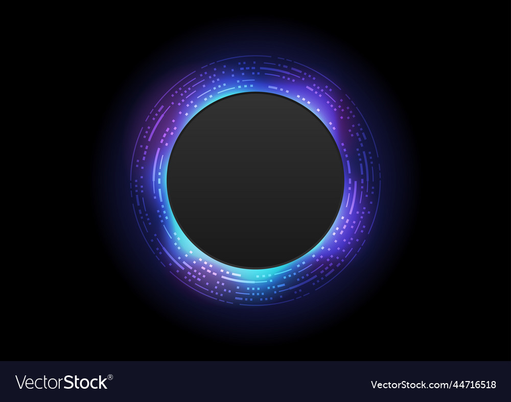 Light circle with dots effect on black