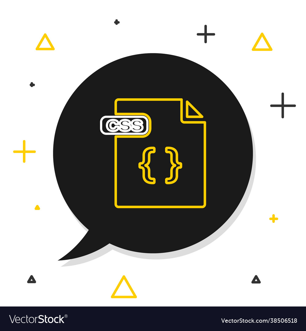 Line css file document download button icon vector image Line css file document download button icon