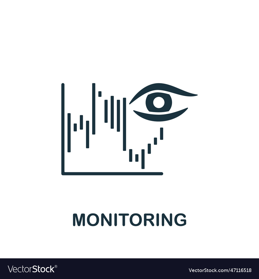 Monitoring icon monochrome simple sign from data Vector Image Monitoring icon monochrome simple sign from data