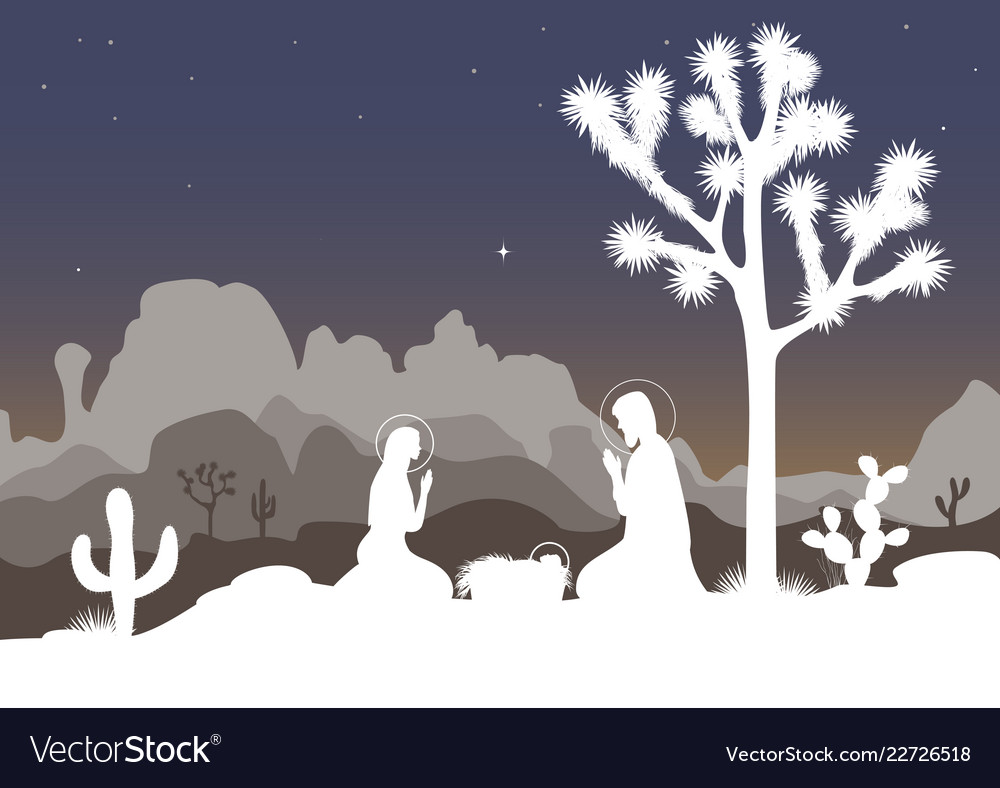 Nativity Scene with Joshua Tree